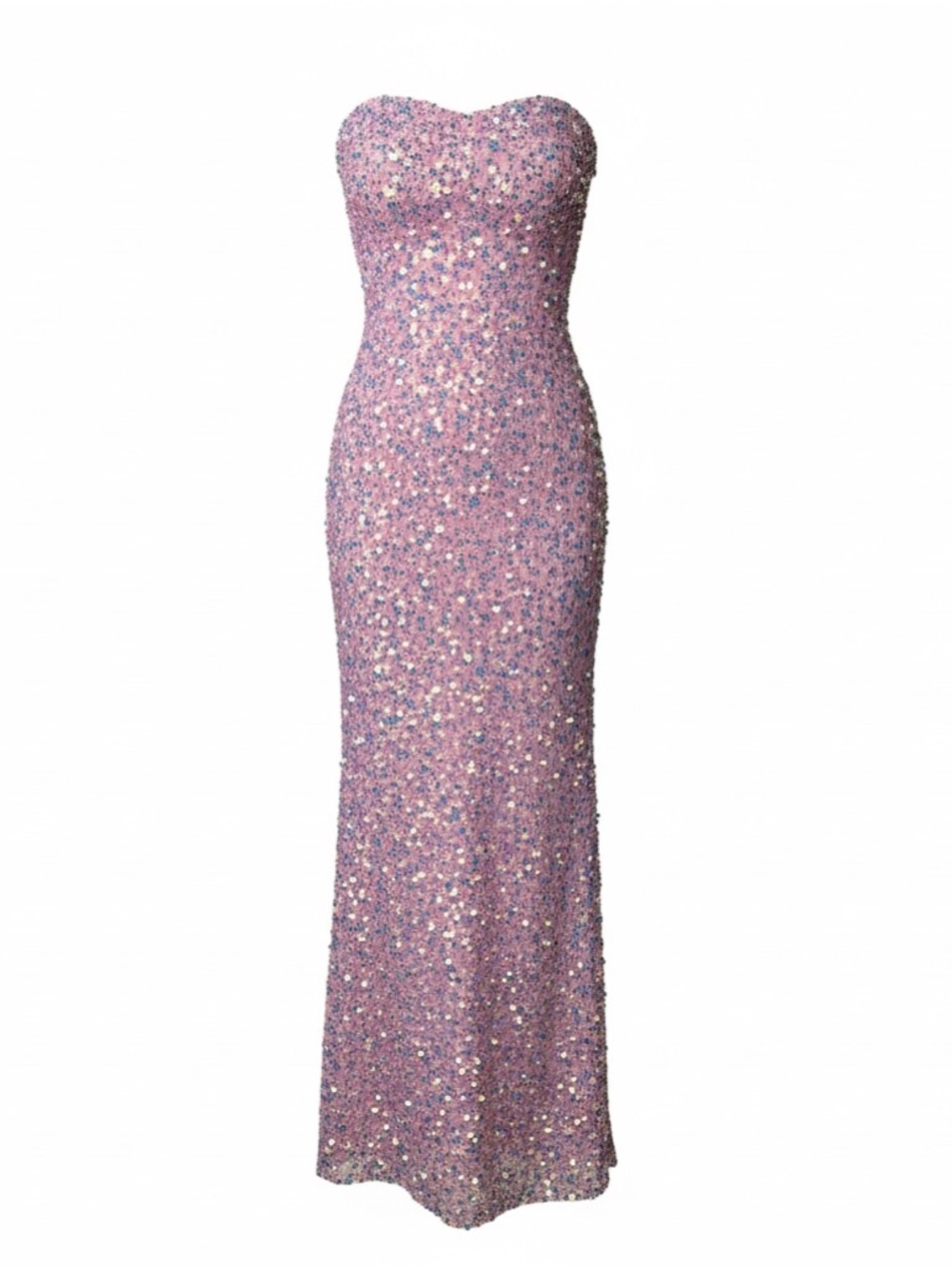 Lucy in the Sky Lavender Sequin Strapless Gown